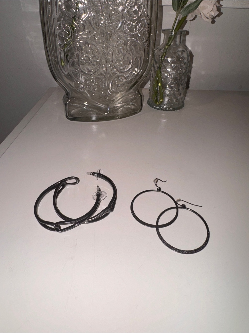 Marlyn Schiff Black Hoop Earring Duo